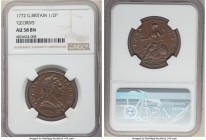 George III 1/2 Penny 1772 AU58 Brown NGC, KM601. Glossy, chocolate brown color.

HID09801242017