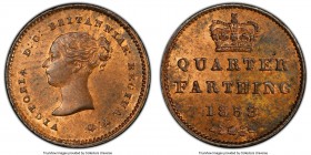 Victoria 1/4 Farthing 1853 MS64 Red and Brown PCGS, KM737, S-3953. Fully detailed strike. 

HID09801242017