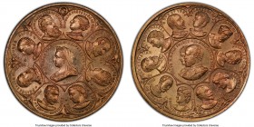 Victoria copper "Diamond Jubilee" Medal ND (1897) MS66 Red PCGS, BHM-3603. By A. Miesch. Victoria bust left at center with members of the royal family...