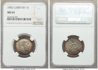 Edward VII Shilling 1902 MS65 NGC, KM800. Multi-colored toning on pristine surfaces. 

HID09801242017