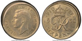 George VI Mint Error - Broadstruck 6 Pence 1950 MS63 PCGS, KM875. Slightly off centered and broadstruck issue. 

HID09801242017