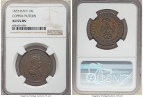 Faustin I copper Pattern 10 Centimes 1853 AU55 Brown NGC, KM-Pn52.

HID09801242017