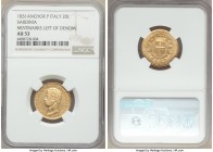 Sardinia. Carlo Alberto gold 20 Lire 1831 (Anchor)-P AU53 NGC, Genoa mint, KM131.2. Mintmark left of Denomination. 

HID09801242017