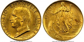 Vittorio Emanuele III gold 100 Lire 1931-R MS63 NGC, Rome mint, KM72. AGW 0.2546 oz.

HID09801242017