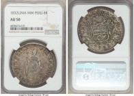 Republic Pair of Certified 8 Reales NGC, 1) 8 Reales 1832 LM-MM - AU50, Lima mint, KM142.3 2) 8 Reales 1835 LM-MT - XF45, Lima mint, KM142.3 Sold as i...