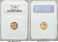Gustaf V gold 5 Kronor 1920-W MS66 NGC, Stockholm mint, KM797, Fr-97. One year type. 

HID09801242017