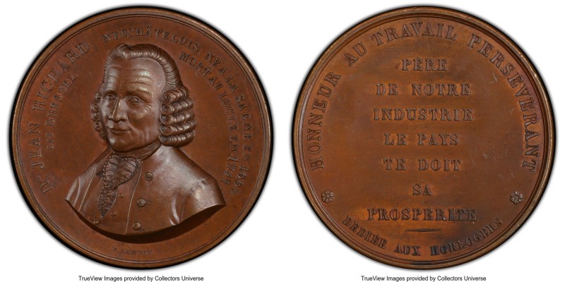 Neuchatel. Canton copper "Daniel Jean Richard" Medal 1741 SP63 PCGS, SM-1498. 57...