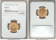 Republic gold 5 Pesos 1930-(a) MS63 NGC, Paris mint, KM27. AGW 0.2501 oz. 

HID09801242017