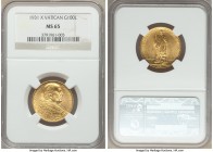 Pius XI gold 100 Lire Anno X (1931) MS65 NGC, KM9. AGW 0.2546 oz.

HID09801242017
