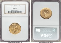 Pius XI gold 100 Lire Anno XIII (1934) MS64 NGC, KM9. AGW 0.2546 oz.

HID09801242017