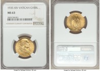 Pius XI gold 100 Lire Anno XIV (1935) MS63 NGC, KM9. AGW 0.2546 oz.

HID09801242017