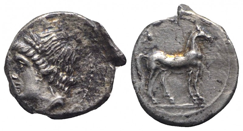 Bruttium, Carthaginian occupation, c. 215-205 BC. AR Quarter Shekel (14mm, 1.80g...