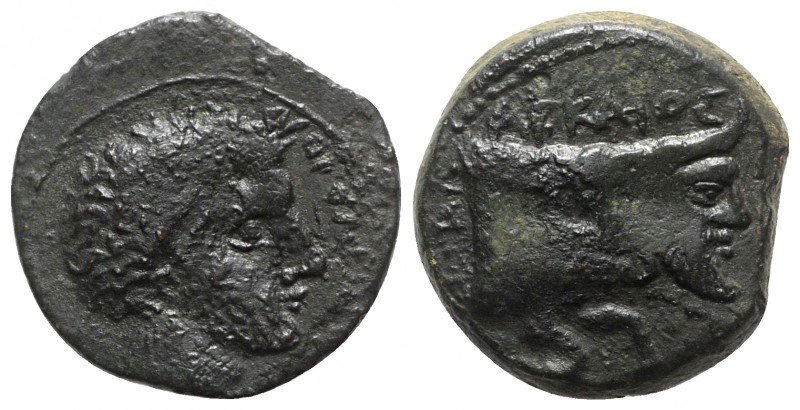 Sicily, Agyrion, c. 355-339 BC. Æ Hemilitron (17mm, 4.62g, 7h). Youthful male he...