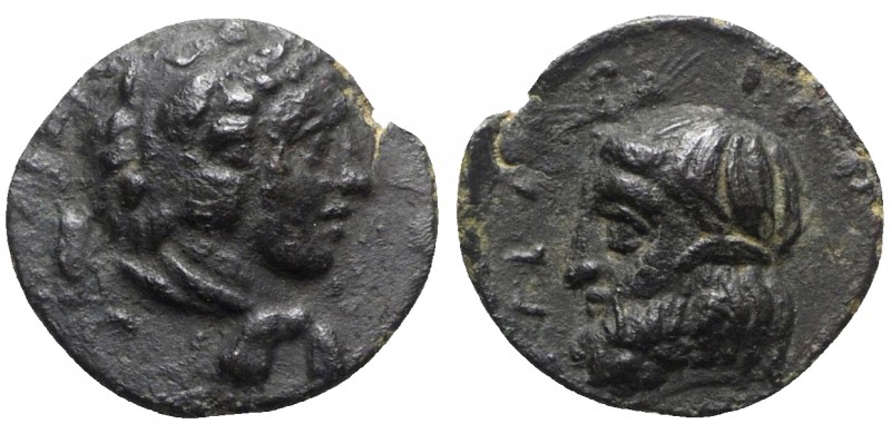 Sicily, Gela, c. 315-310 BC. Æ (12mm, 1.52g, 12h). Head of Herakles r., wearing ...
