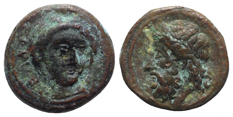 Sicily, Gela, c. 315-310 BC. Æ (13mm, 2.70g, 12h). Head of Demeter facing slight...