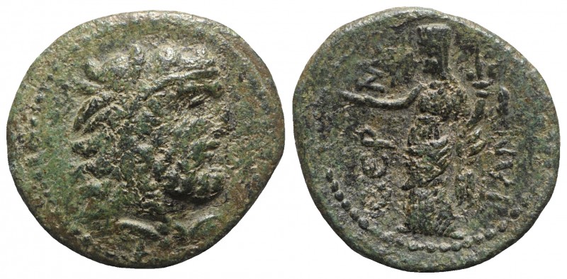 Sicily, Himera as Thermai Himerensis, c. 250-200 BC. Æ (20mm, 4.95g, 12h). Beard...