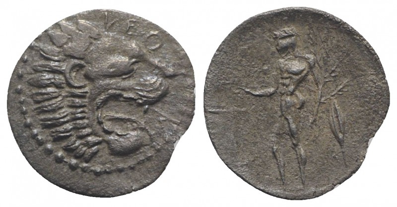 Sicily, Leontinoi, c. 450-440 BC. AR Litra (12mm, 0.61g, 5h). Head of roaring li...
