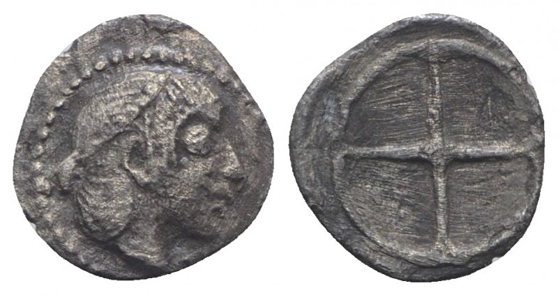 Sicily, Syracuse. Hieron I (478-466 BC). AR Obol (8.5mm, 0.45g), c. 475-470. Dia...