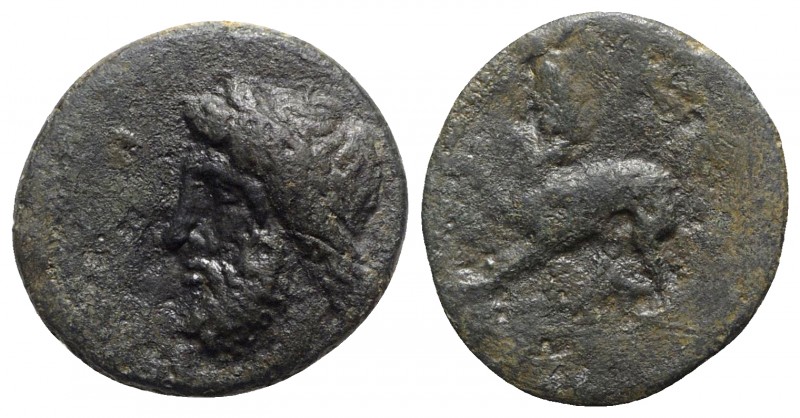 Sicily, Syracuse, c. 344-317 BC. Æ Tetras (15mm, 2.88g, 10h), c. 339/8-334 BC. B...