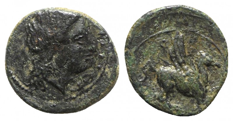 Sicily, Syracuse. Agathokles (317-289 BC). Æ (10mm, 0.90g, 3h). Laureate head of...
