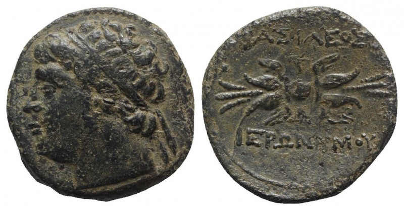 Sicily, Syracuse. Hieronymous (215-214 BC). Æ (22mm, 8.16g, 9h). Diademed head l...