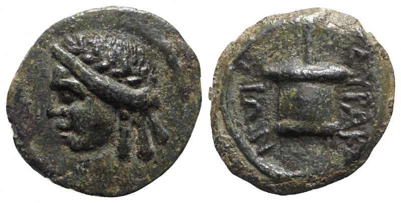 Sicily, Syracuse. Roman rule, after 212 BC. Æ (14mm, 2.39g, 9h). Head of Apollo ...