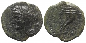 Sicily, Uncertain Roman mint, late 2nd century BC. Æ (20mm, 5.30g, 12h). Veiled head of Demeter l.; cornucopia to r. R/ Double cornucopia. CNS III, p....