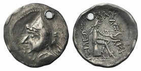 Kings of Parthia, Phriapatios to Mithradates I, c. 185-132 BC. AR Drachm (19mm, 3.40g, 12h). Hekatompylos. Head l., wearing bashlyk. R/ Archer (Arsake...