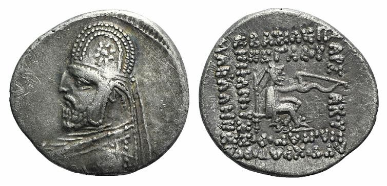 Kings of Parthia, Mithradates III (87-80 BC). AR Drachm (20mm, 4.12g, 12h). Rhag...