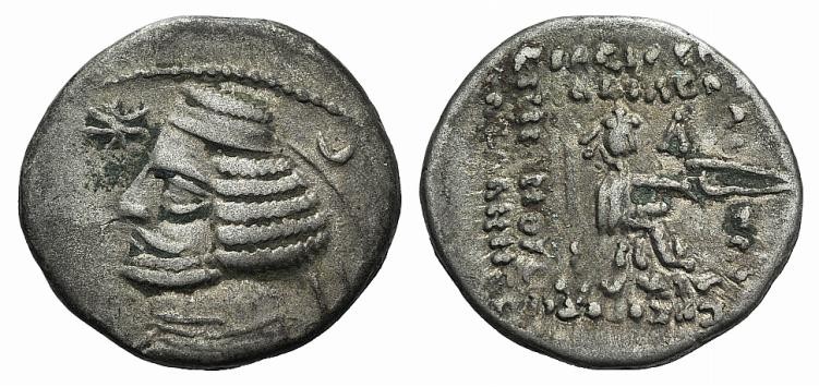 Kings of Parthia, Orodes II (58/7-38 BC). AR Drachm (20mm, 3.85g, 12h). Laodikei...