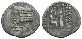 Kings of Parthia, Phraates IV (c. 38/7-2 BC). BI Tetradrachm (29mm, 13.08g, 12h). Seleukeia on the Tigris, 38-2 BC. Diademed bust l. R/ Phraates seate...