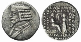 Kings of Parthia, Phraates IV (c. 38/7-2 BC). BI Tetradrachm (28mm, 12.83g, 12h). Seleukeia on the Tigris, 38-2 BC. Diademed bust l. R/ Phraates seate...