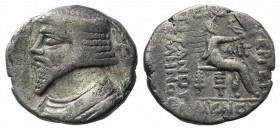 Kings of Parthia, Phraatakes (c. 2 BC-AD 4). BI Tetradrachm (26mm, 13.60g, 12h). Seleukeia on the Tigris, year 311 (1 BC). Diademed bust l.; Nikai to ...