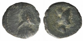 Kings of Parthia, Artabanos IV (c. AD 10-38). Æ Chalkous (12mm, 1.39g, 12h). Ekbatana. Diademed bust l. R/ Bust of Tyche r. Sellwood 61.11 (Artabanos ...