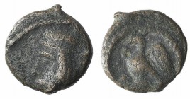 Kings of Parthia, Artabanos IV (c. AD 10-38). Æ Chalkous (10mm, 1.05g, 12h). Ekbatana. Diademed head l. R/ Eagle standing l., with wings spread. Sellw...