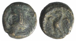 Kings of Parthia, Artabanos IV (c. AD 10-38). Æ Chalkous (9mm, 1.60g, 12h). Ekbatana. Diademed head l. R/ Eagle standing l., with wings spread. Sellwo...