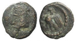 Kings of Parthia, Artabanos IV (c. AD 10-38). Æ Chalkous (11mm, 1.04g, 12h). Ekbatana. Diademed head l. R/ Eagle standing l., with wings spread. Sellw...