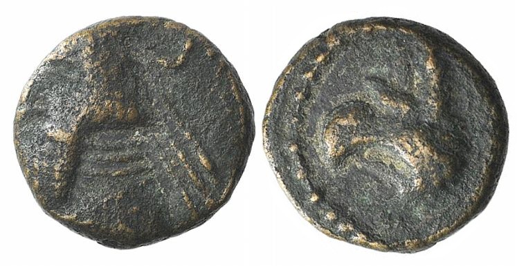 Kings of Parthia, Artabanos IV (c. AD 10-38). Æ Chalkous (10mm, 1.36g, 12h). Ekb...