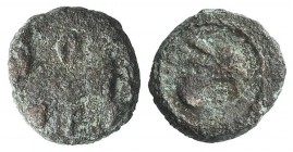Kings of Parthia, Artabanos IV (c. AD 10-38). Æ Chalkous (9.5mm, 1.41g, 12h). Ekbatana. Diademed head l. R/ Griffin head l. Sellwood 63.24 (Artabanus ...