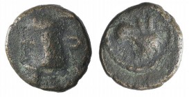 Kings of Parthia, Artabanos IV (c. AD 10-38). Æ Chalkous (10mm, 1.39g, 6h). Ekbatana. Diademed head l. R/ Griffin head l. Sellwood 63.24 (Artabanus II...