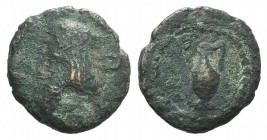 Kings of Parthia, Artabanos IV (c. AD 10-38). Æ Chalkous (12mm, 1.57g, 12h). Ekbatana. Diademed head l. R/ Amphora. Sellwood 63.25 (Artabanus II). Goo...