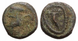 Kings of Parthia, Artabanos IV (c. AD 10-38). Æ Chalkous (10.5mm, 1.73g, 12h). Ekbatana. Diademed bust l. R/ Cornucopia. Sellwood 63.27. Good Fine