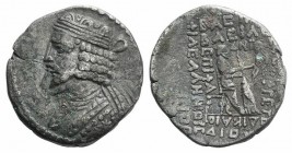 Kings of Parthia, Vardanes I (c. AD 38-46). BI Tetradrachm (27mm, 13.46g, 12h). Seleukeia on the Tigris, year 354 (October AD 42). Diademed bust l., w...