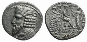 Kings of Parthia, Gotarzes II (c. AD 44-51). BI Tetradrachm (26mm, 14.62g, 12h). Seleukeia on the Tigris, year 358 (October AD 46). Diademed bust l. R...