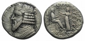 Kings of Parthia, Gotarzes II (c. AD 44-51). BI Tetradrachm (26mm, 13.23g, 12h). Seleukeia on the Tigris, year 358 (AD 46). Diademed bust l. R/ Gotarz...
