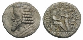 Kings of Parthia, Gotarzes II (c. AD 44-51). BI Tetradrachm (27mm, 13.46g, 12h). Seleukeia on the Tigris, year 359 (AD 47). Diademed bust l. R/ Gotarz...