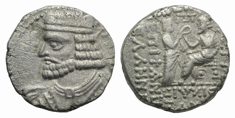 Kings of Parthia, Vologases I (c. AD 51-78). BI Tetradrachm (25.5mm, 14.27g, 12h...