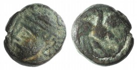Kings of Parthia, Pakoros I (c. AD 78-120). Æ Chalkous (8mm, 1.25g, 12h). Ekbatana. Diademed bust l., wearing tiara. R/ Eagle standing l., with wings ...