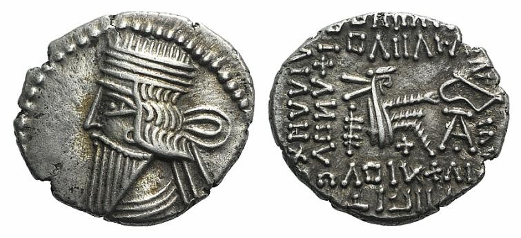 Kings of Parthia, Pakoros I (c. AD 78-120). AR Drachm (18mm, 3.80g, 12h). Ekbata...