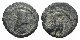 Kings of Parthia, Pakoros I (c. AD 78-120). Æ Chalkous (12mm, 1.20g, 12h). Ekbatana. Diademed bust l. R/ Eagle standing r. Sellwood 78.24 (Vologases I...